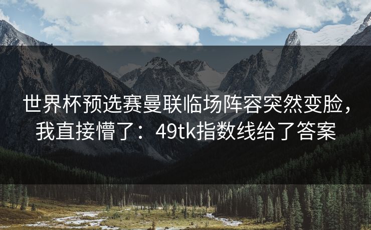 世界杯预选赛曼联临场阵容突然变脸，我直接懵了：49tk指数线给了答案