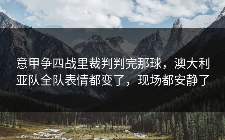意甲争四战里裁判判完那球，澳大利亚队全队表情都变了，现场都安静了