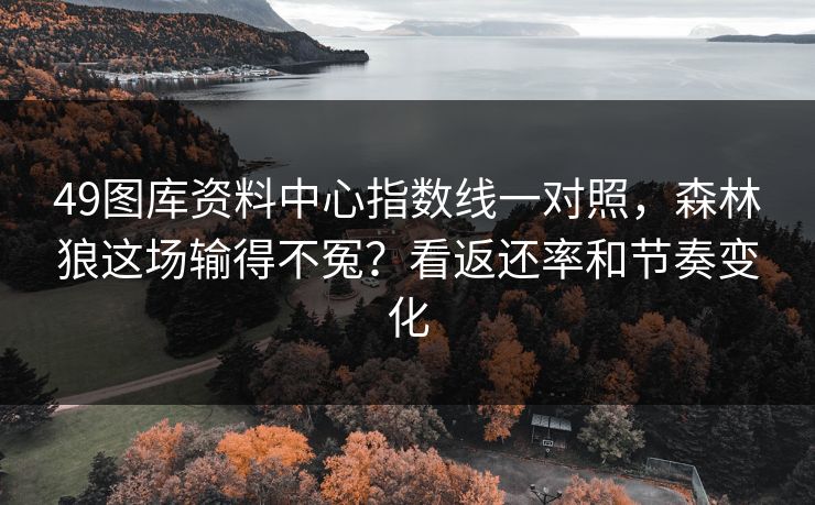 49图库资料中心指数线一对照，森林狼这场输得不冤？看返还率和节奏变化
