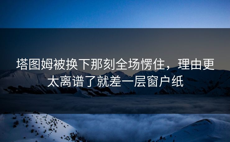 塔图姆被换下那刻全场愣住，理由更太离谱了就差一层窗户纸