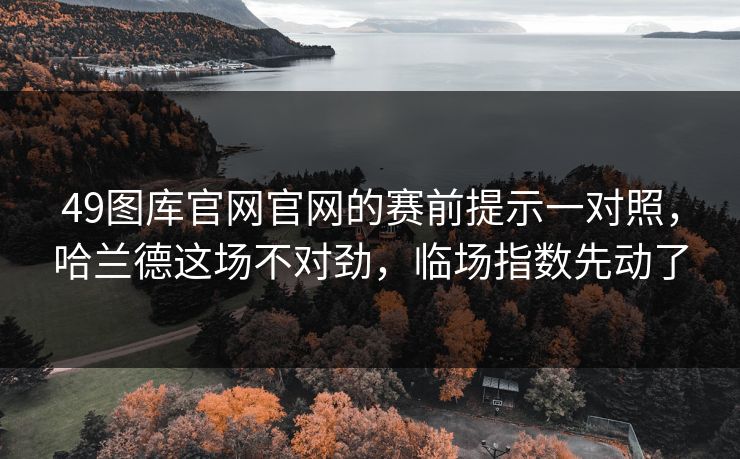 49图库官网官网的赛前提示一对照，哈兰德这场不对劲，临场指数先动了